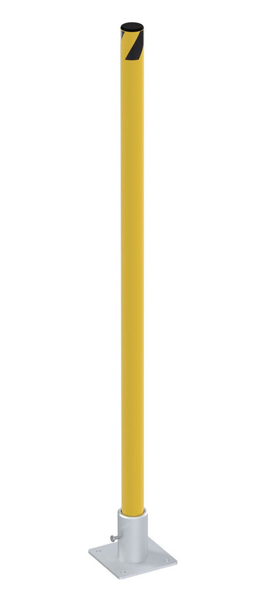 Steel Removable Pipe Safety Bollard 42 In x 1-3/4 In Yellow